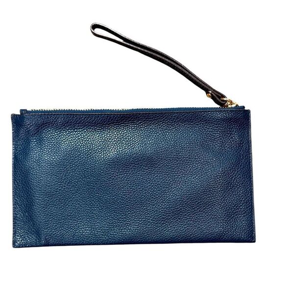 Michael Kors Navy Blue Leather Wristlet - Picture 2 of 5
